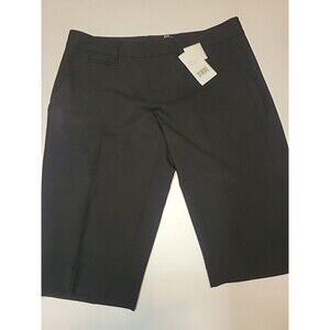 NWT Vince Womens Bermuda Shorts Sz 4 Cotton Hook & Eye Zipped Black $225‎